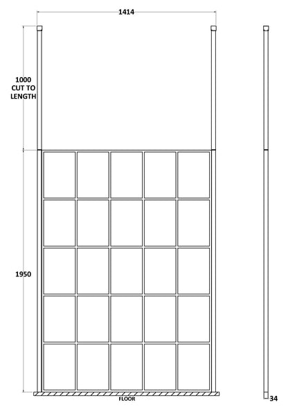 1400mm Frame Screen With Ceiling Posts