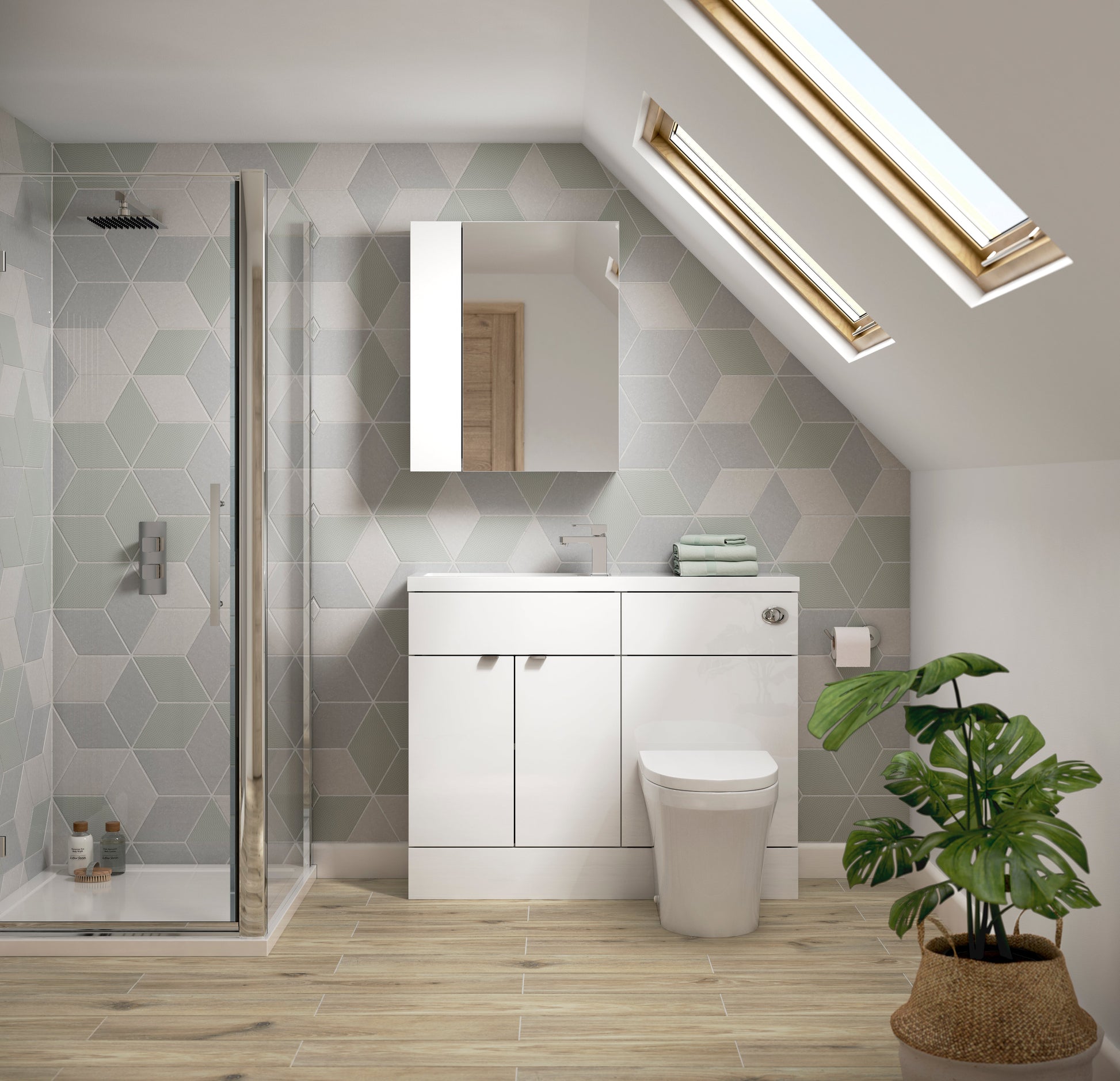 Hudson Reed Fusion 400mm 1 Door Gloss White Floor Standing Base Unit With Handles