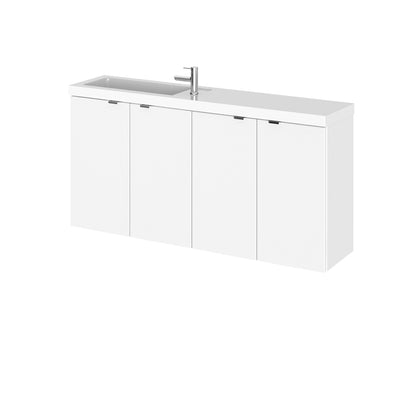 Hudson Reed Fusion 1000mm Gloss White 2 Door Wall Hung Vanity Unit with Basin