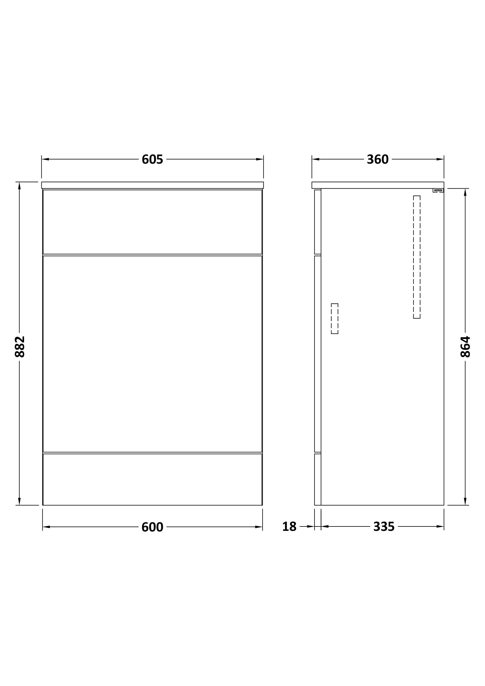 Hudson Reed Fusion 600mm 355mm Deep Bleached Oak Toilet Unit