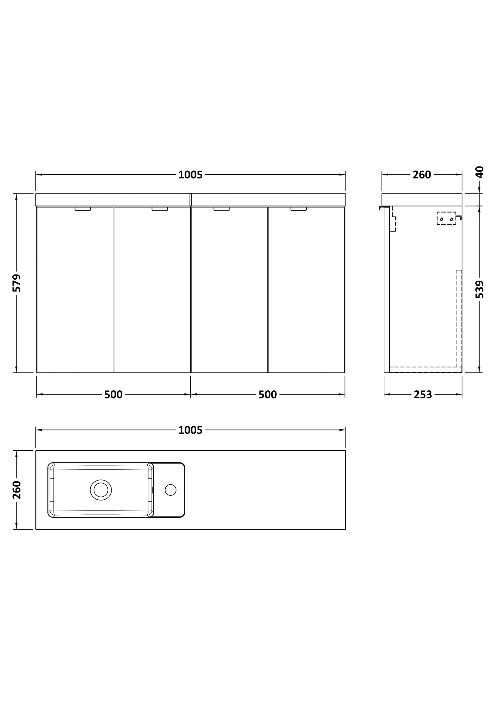 Hudson Reed Fusion 1000mm Bleached Oak Wall Hung Combination Vanity Unit With Basin and Handles