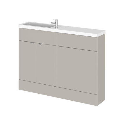 Hudson Reed Fusion 1200mm x 255mm Pebble Grey Combination Vanity Unit