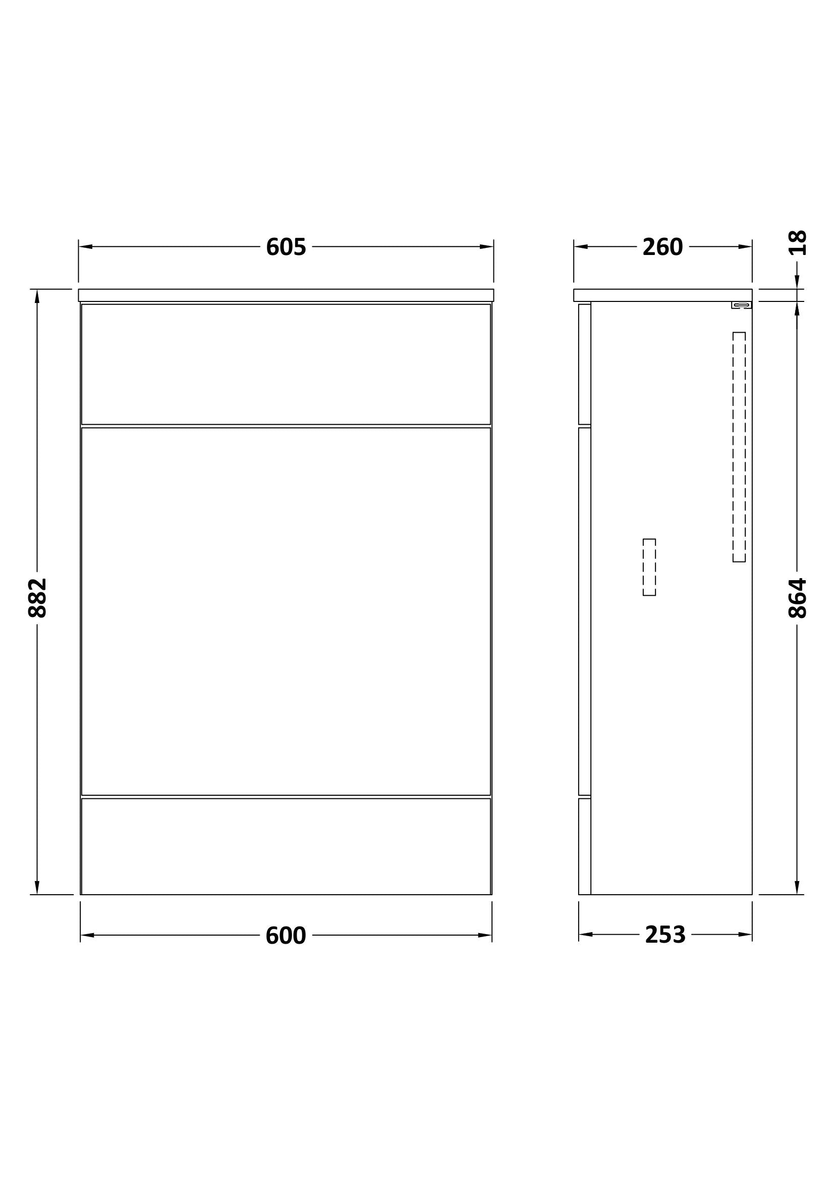 Hudson Reed Fusion 600mm 255mm Deep Pebble Grey Toilet Unit