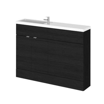 Hudson Reed Fusion 1200mm Charcoal Black Floor Standing 2 Door Vanity Basin & Toilet Combination Unit