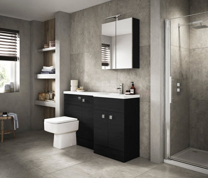 Hudson Reed Fusion 1100mm Floor Standing 2 Door Vanity Basin & Right Hand Toilet Combination