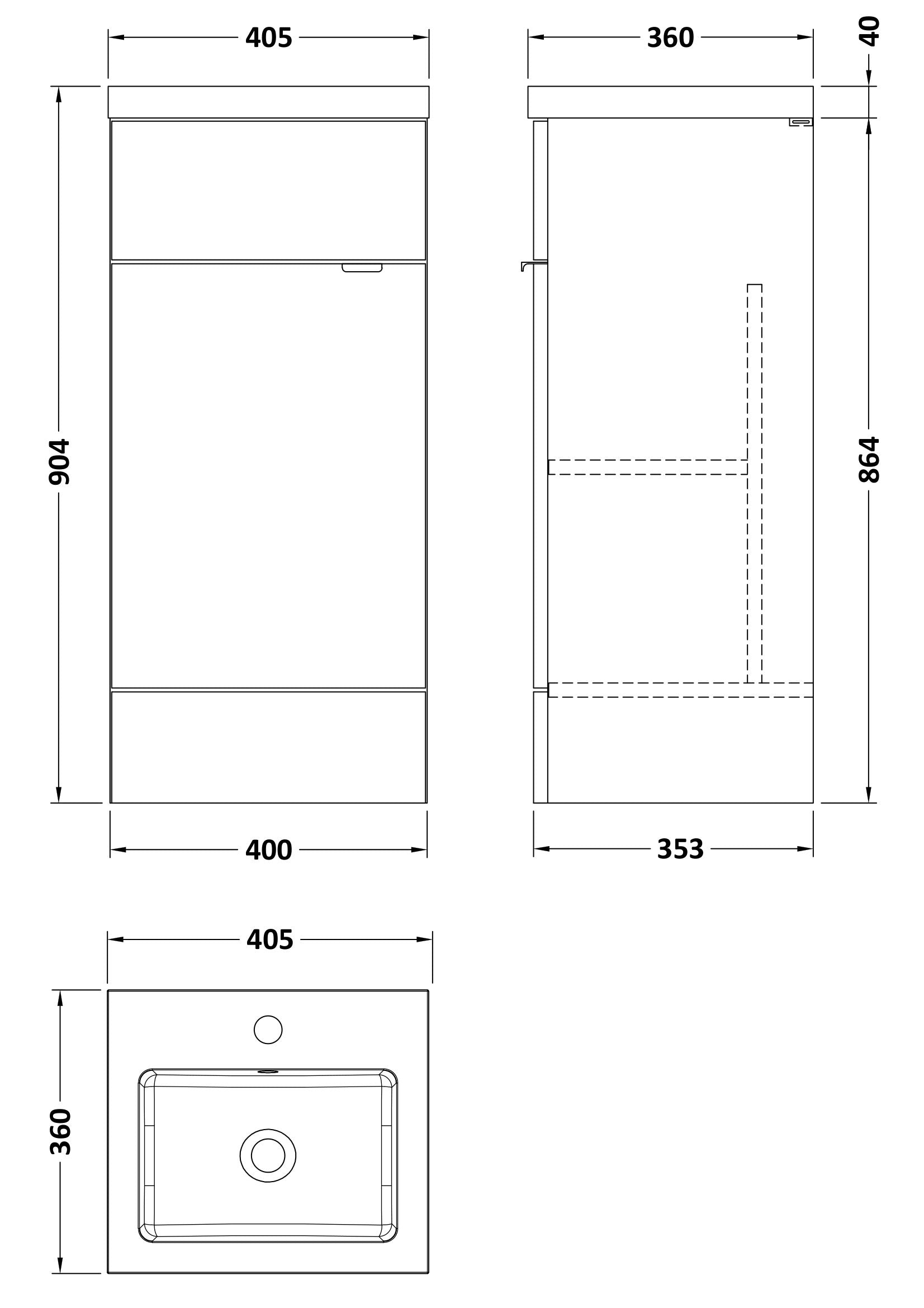 Hudson Reed Fusion 400mm Charcoal Black Floor Standing 1 Door Vanity Unit Including Basin