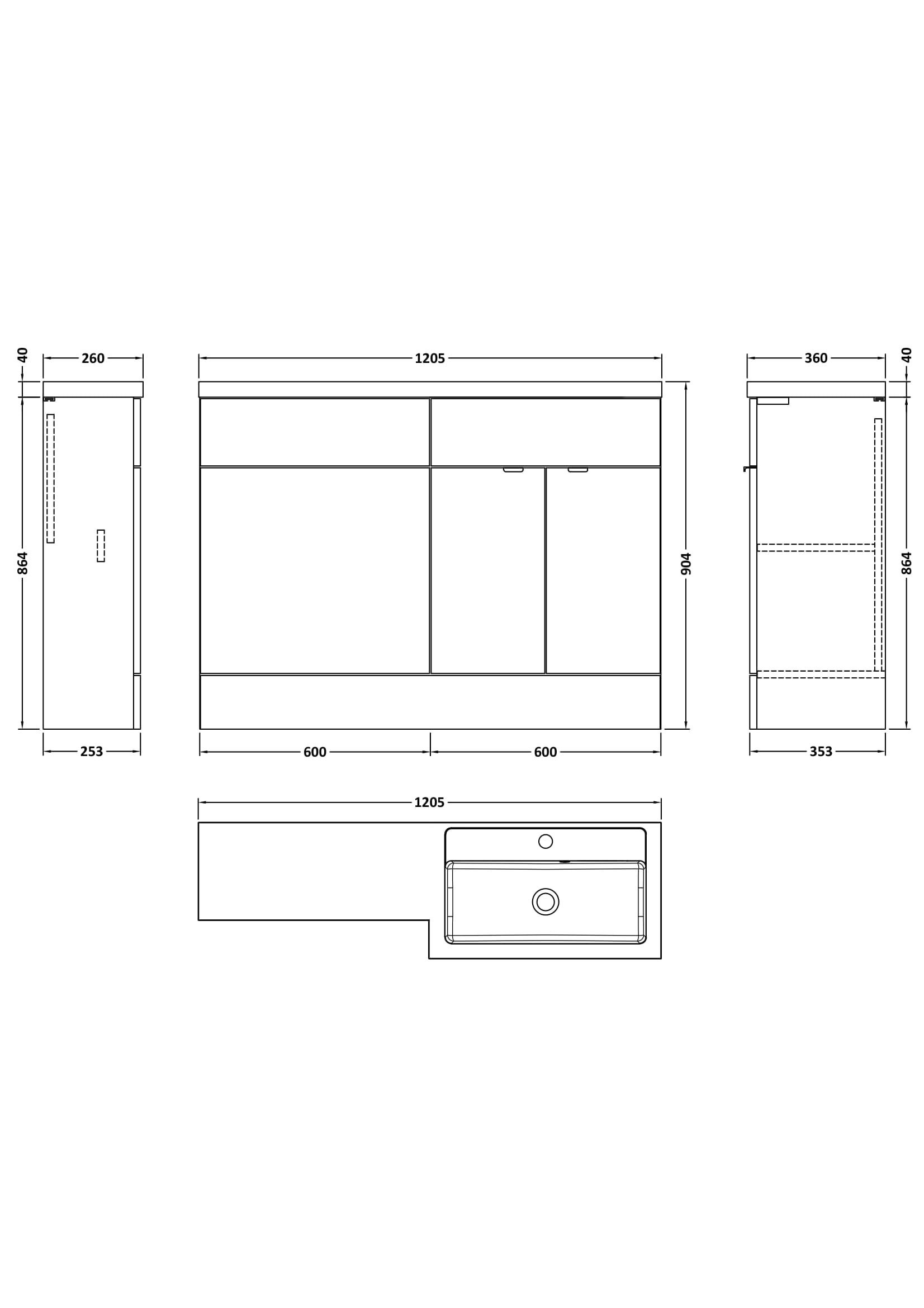 Hudson Reed Fusion 1200mm Gloss Grey Right Hand 2 Door Vanity Basin & Toilet Combination Unit