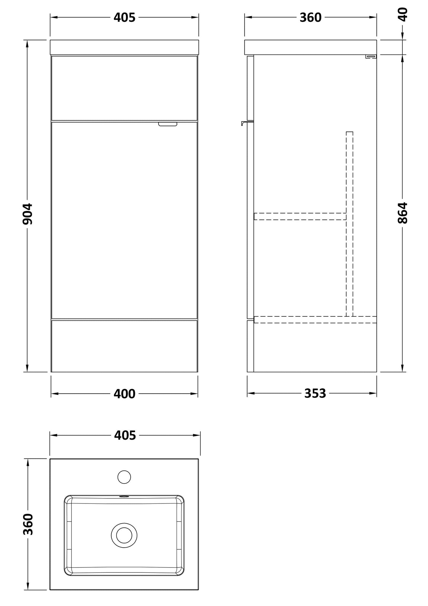 Hudson Reed Fusion 400mm Gloss Grey Floor Standing 1 Door Vanity Unit with Basin