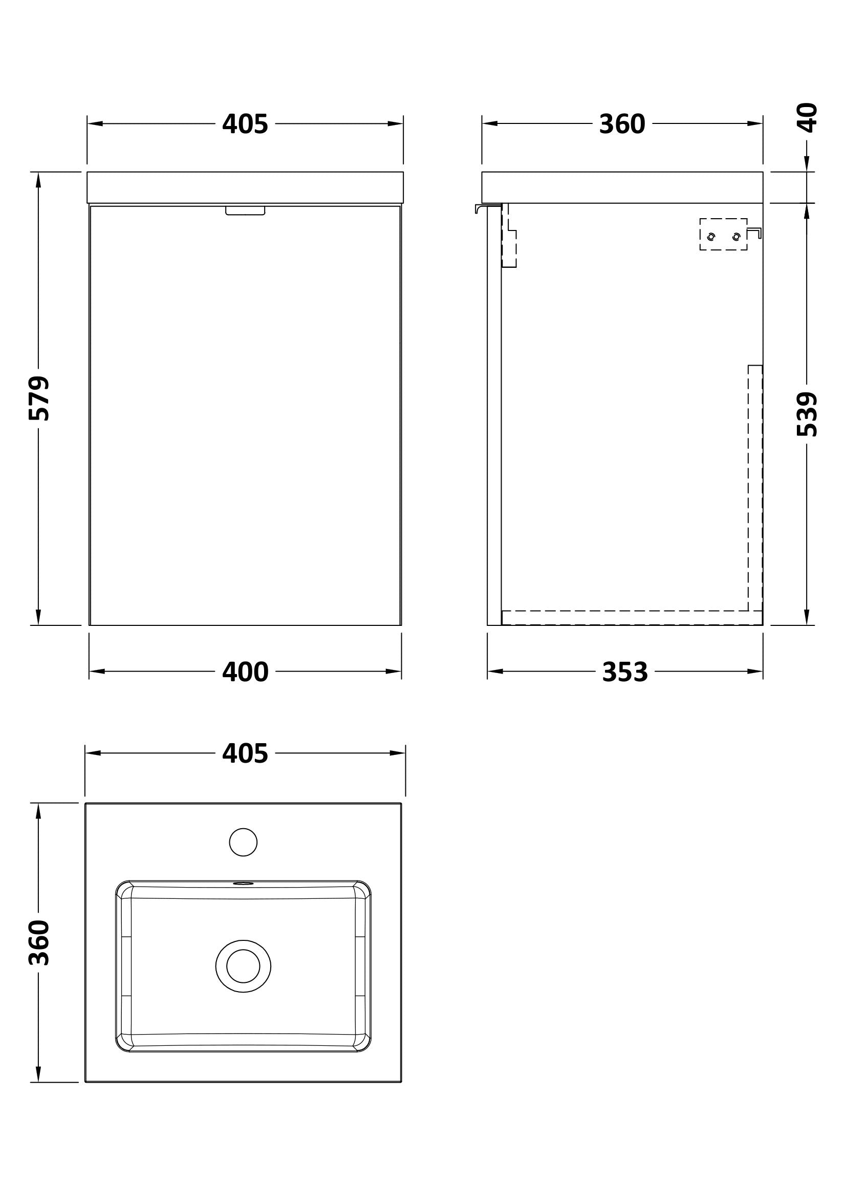 Hudson Reed Fusion 405mm Gloss Grey Wall Hung 1 Door Vanity Unit Including Basin