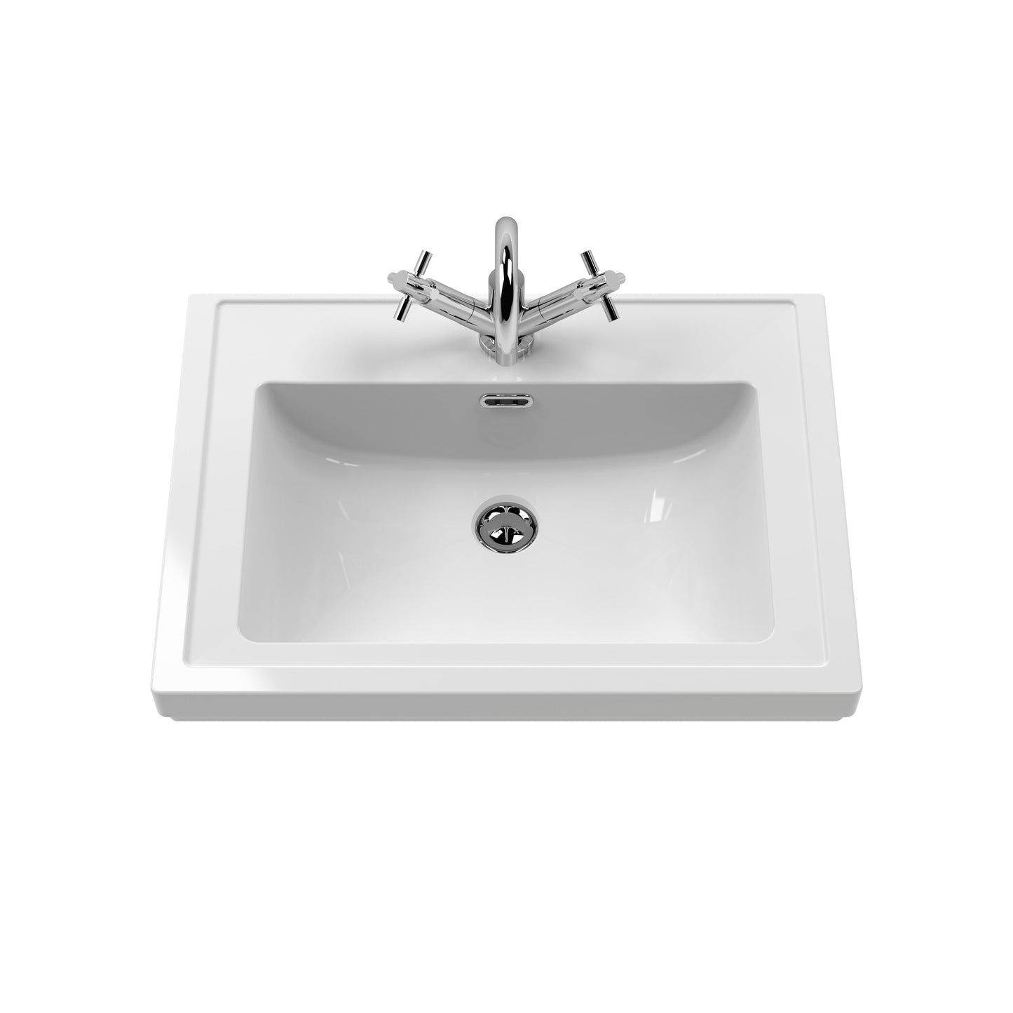 Hudson Reed Old London 630mm Hunter Green Floor Standing 2 Door Vanity Unit with 1 Tap Hole Fireclay Basin