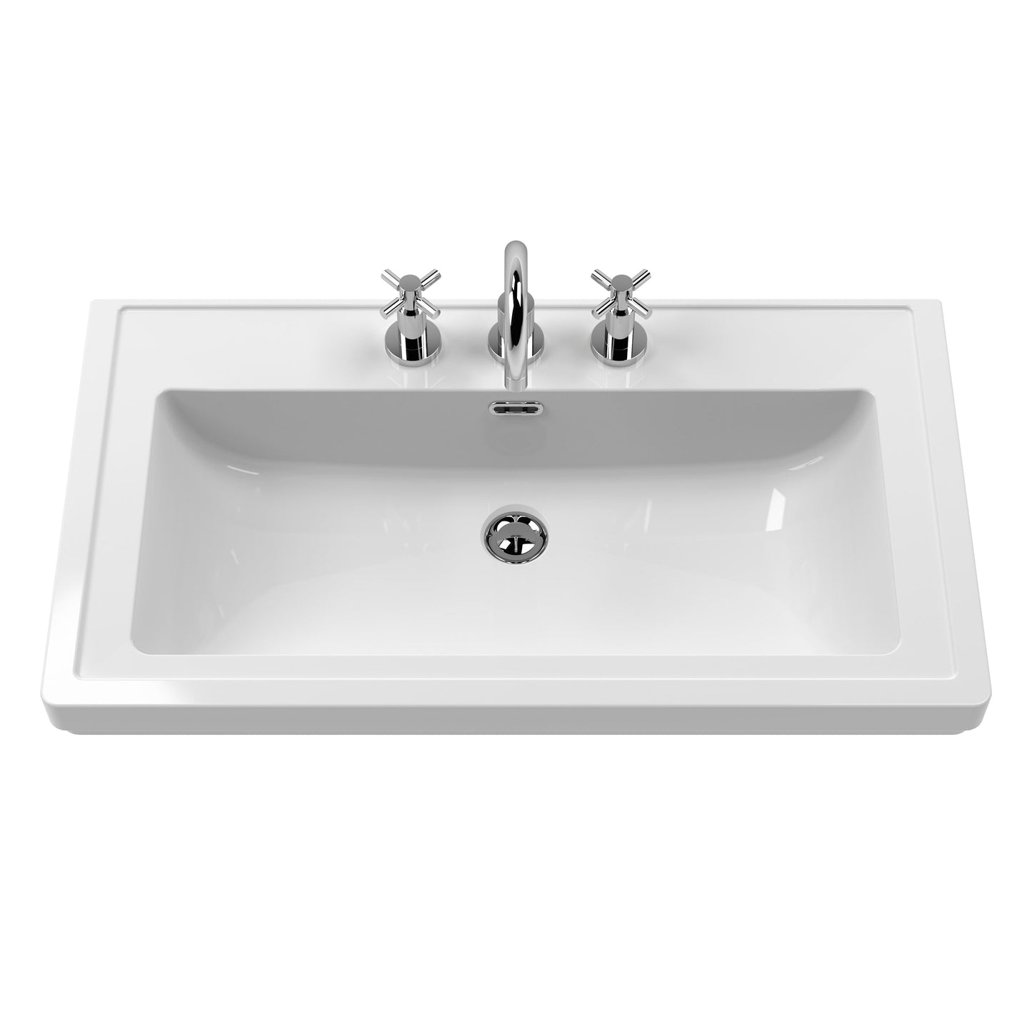 Lille 800mm Wall Hung 2-Drawer Vanity with Basin - 3 Tap Hole