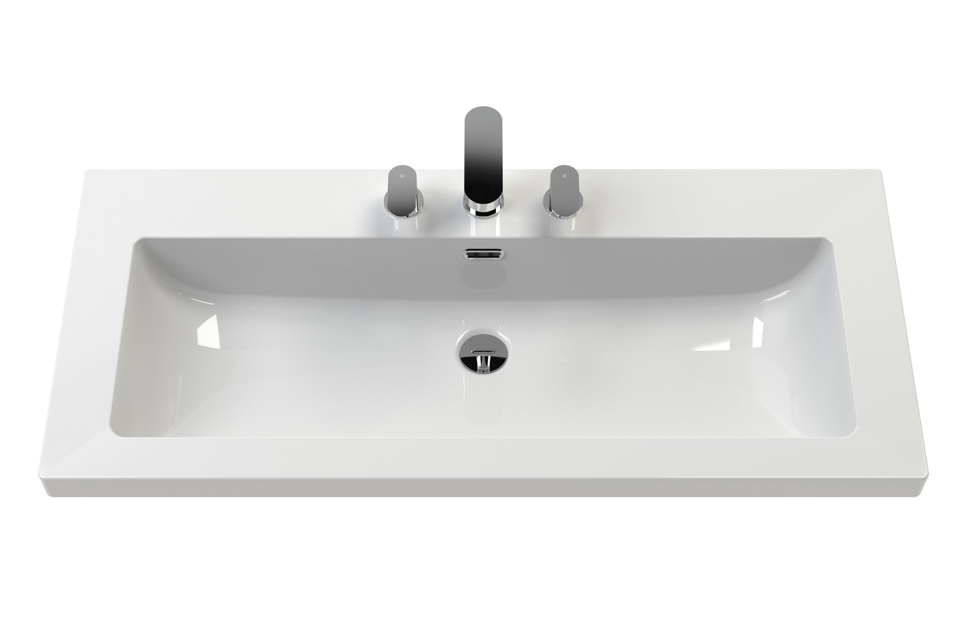 Hudson Reed Bexley 800mm Cool Grey Floor Standing Vanity Unit With 3 Tap Hole Fireclay Basin