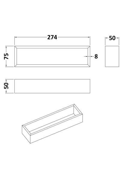 Accessories Straight Bamboo Drawer Organiser