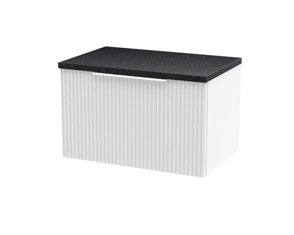 Hudson Reed Fluted 600mm Wall Hung Single Drawer Vanity With Laminate Top