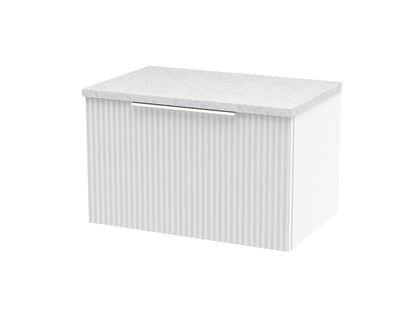 Hudson Reed Fluted 600mm Wall Hung Single Drawer Vanity Unit With Laminate Top