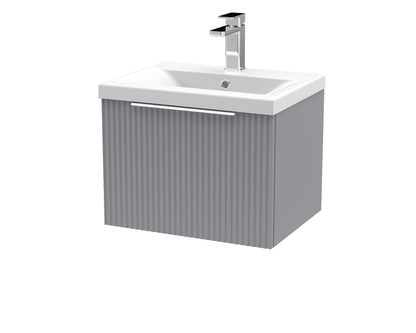 Hudson Reed Fluted 500mm Wall Hung Single Drawer Vanity Unit with Basin
