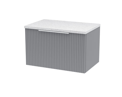Hudson Reed Fluted 600mm Wall Hung Single Drawer Vanity Unit With Laminate Top