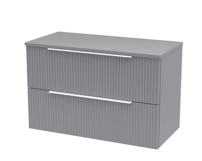 Hudson Reed Fluted 800mm Wall Hung 2-Drawer Vanity and Worktop