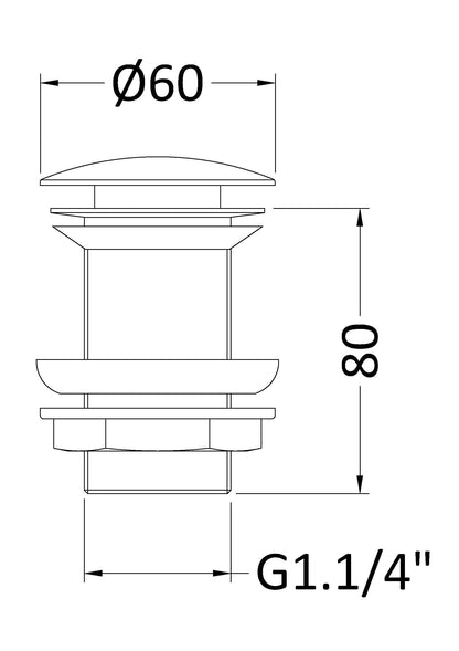 Wastes & Extras Push Button Basin Waste