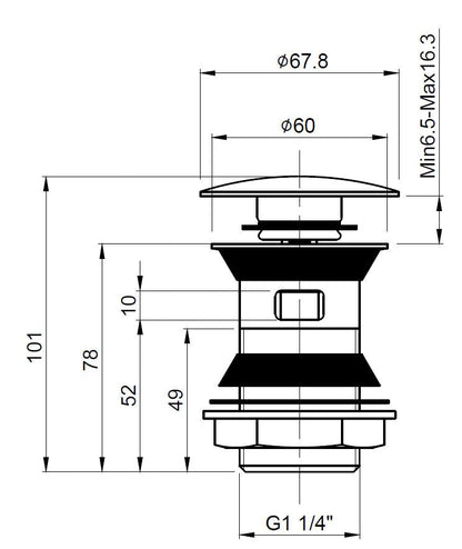 Wastes & Extras Push Button Basin Waste