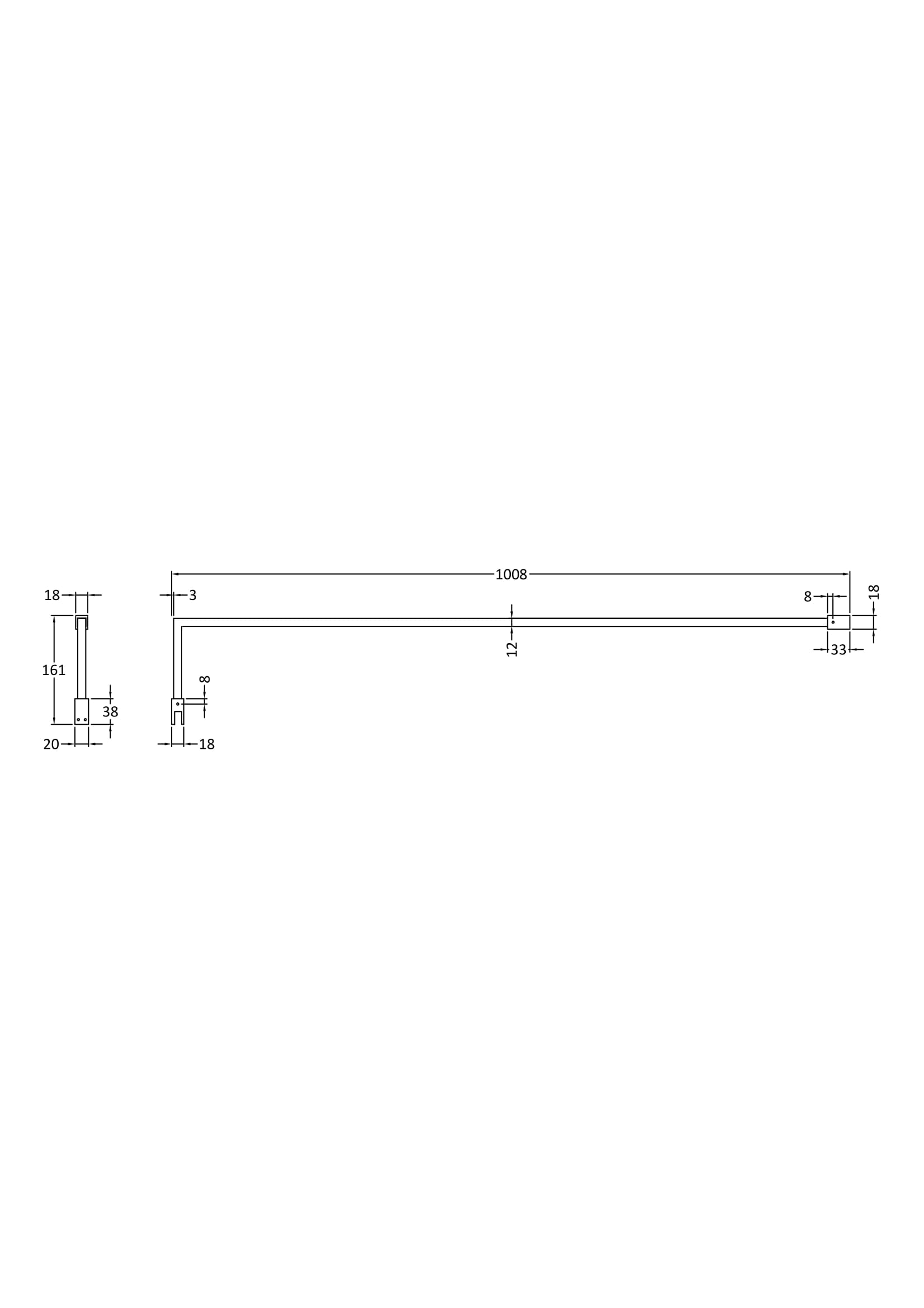 Wetroom Screen Support Arm Polished Chrome