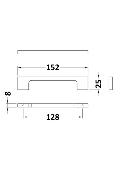 150mm Slim Line D Handle