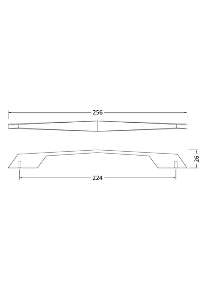 Handles D Shaped Handle 224mm Centres