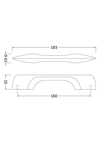 Handles D Shaped Handle 160mm Centres