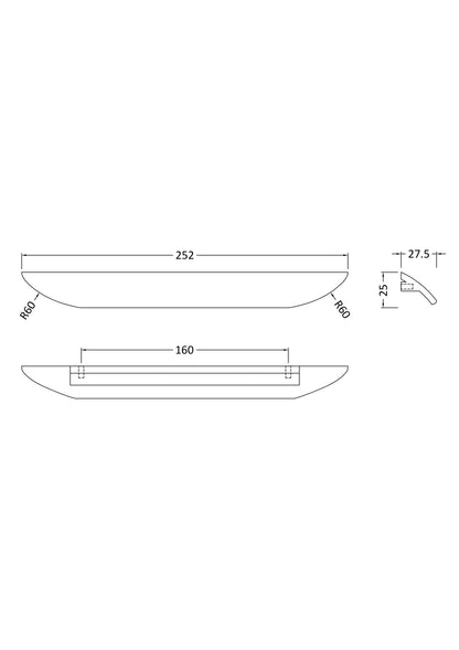 Handles Finger Pull Handle 160mm Centres