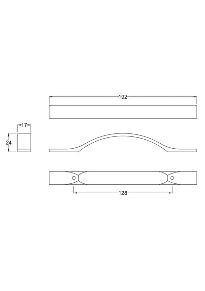 Handles Chrome Strap Handle 128mm Centres