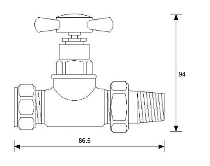 Crosshead Straight Radiator Valve Pack (Pairs)
