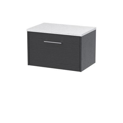 Hudson Reed Juno 600mm Wall Hung Single Drawer Vanity Unit With Laminate Top & Handle