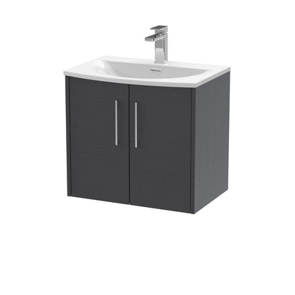 Hudson Reed Juno 600mm Wall Hung 2-Door Vanity Unit With 1 Tap Hole Basin