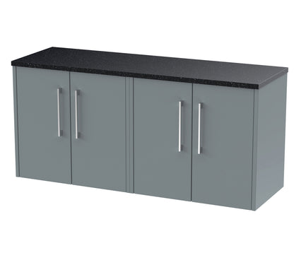 Hudson Reed Juno 1200mm Coastal Grey Wall Hung Vanity Unit With Laminate Worktop
