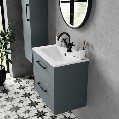 Hudson Reed Juno 800mm Wall Hung 2-Drawer Vanity Unit with 1 Tap Hole Basin