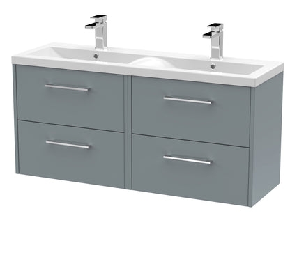 Hudson Reed Juno 1200mm Wall Hung 4-Door Double Basin Vanity Unit