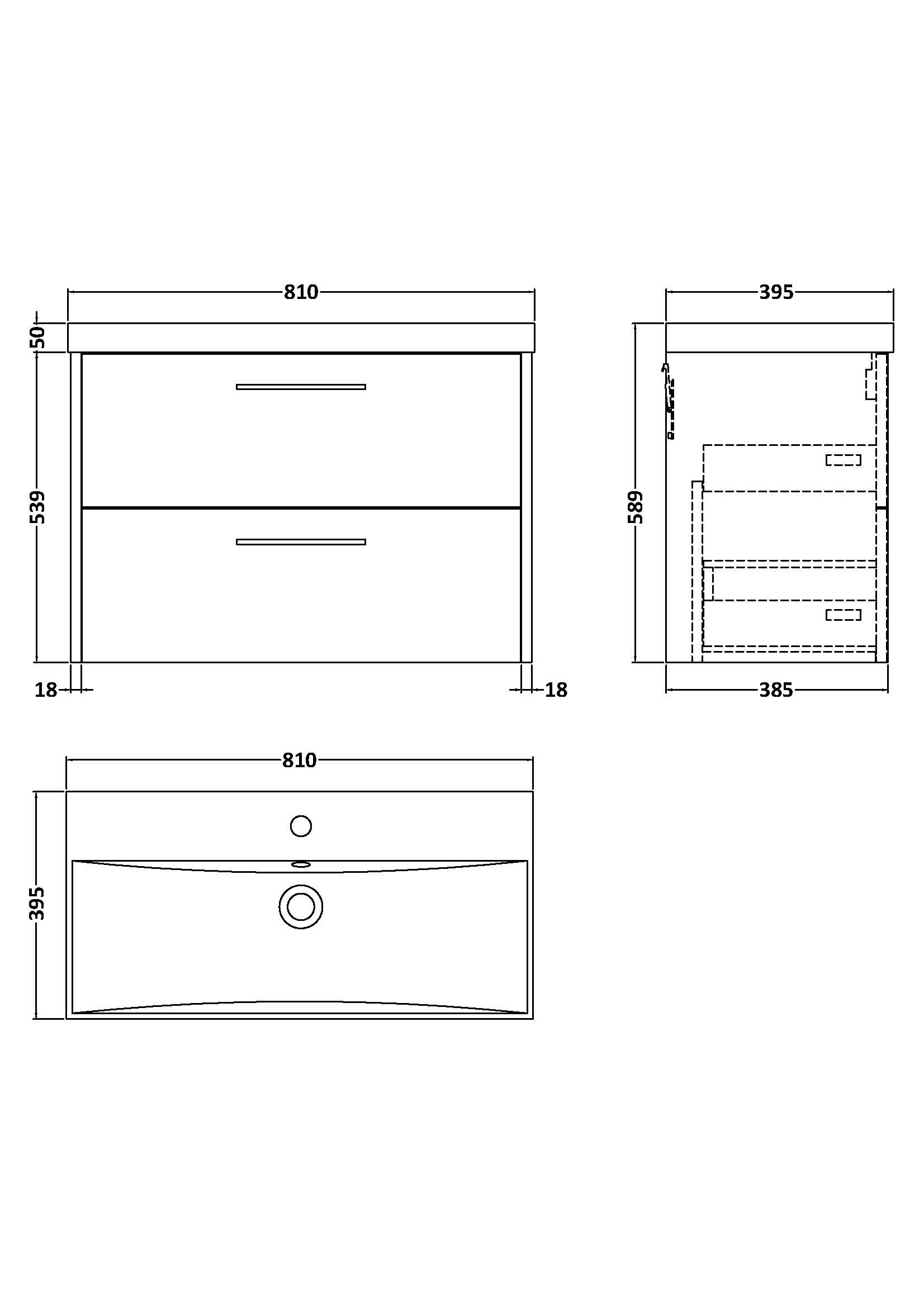 Hudson Reed Juno 800mm Coastal Grey Wall Hung 2-Drawer Vanity Unit & 1 Tap Hole Basin