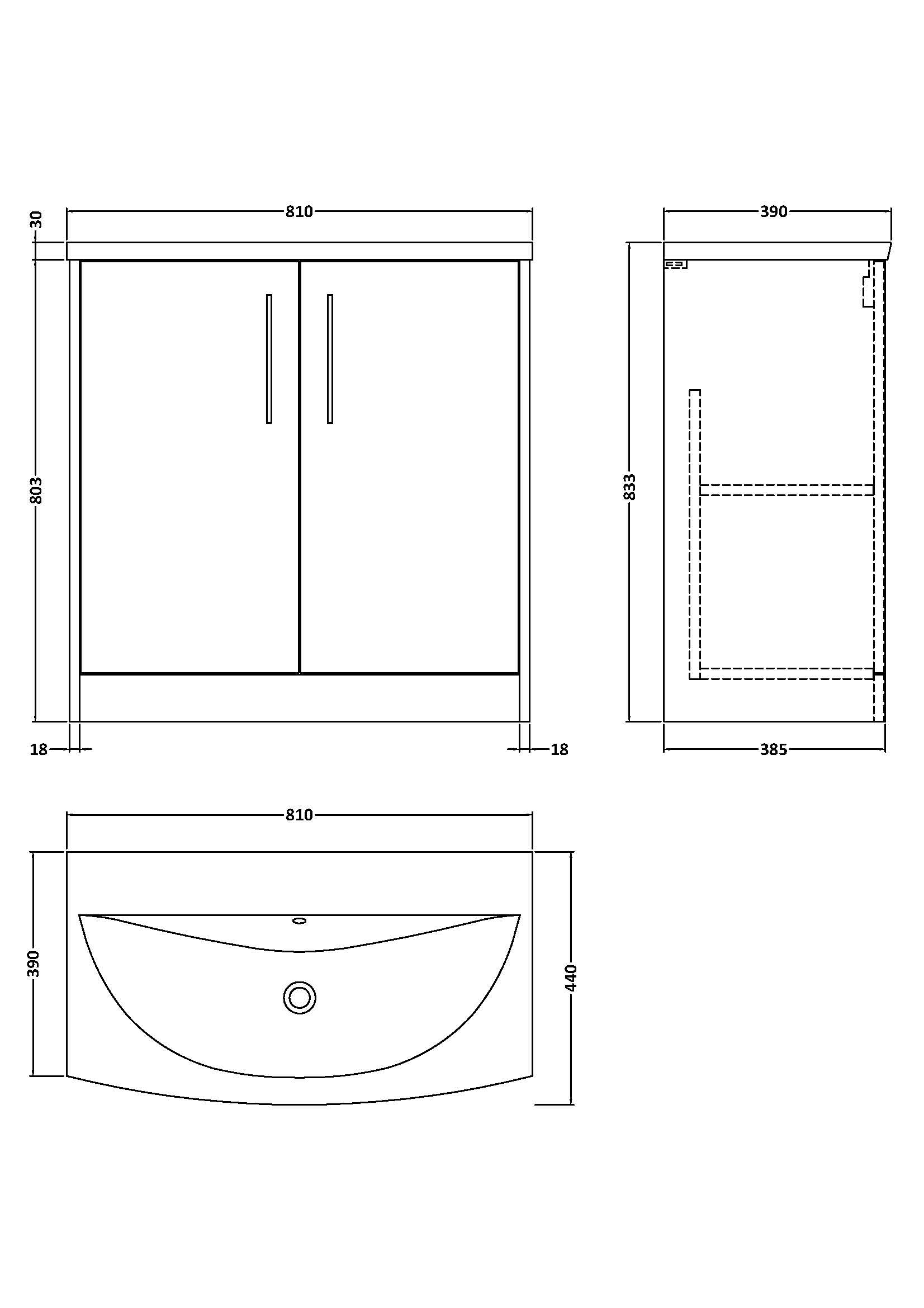 Hudson Reed Juno 800mm Floor Standing Vanity Unit With Basin