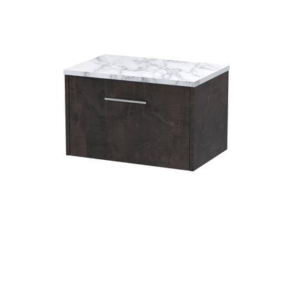 Hudson Reed Juno 1200mm Metallic Slate Wall Hung 2-Drawer Vanity Unit With Laminate Worktop
