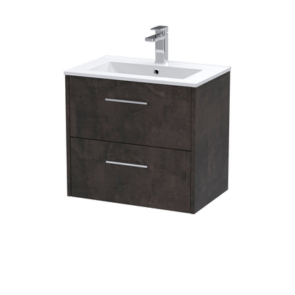 Hudson Reed Juno 600mm Metallic Slate Wall Hung Vanity Unit with Basin
