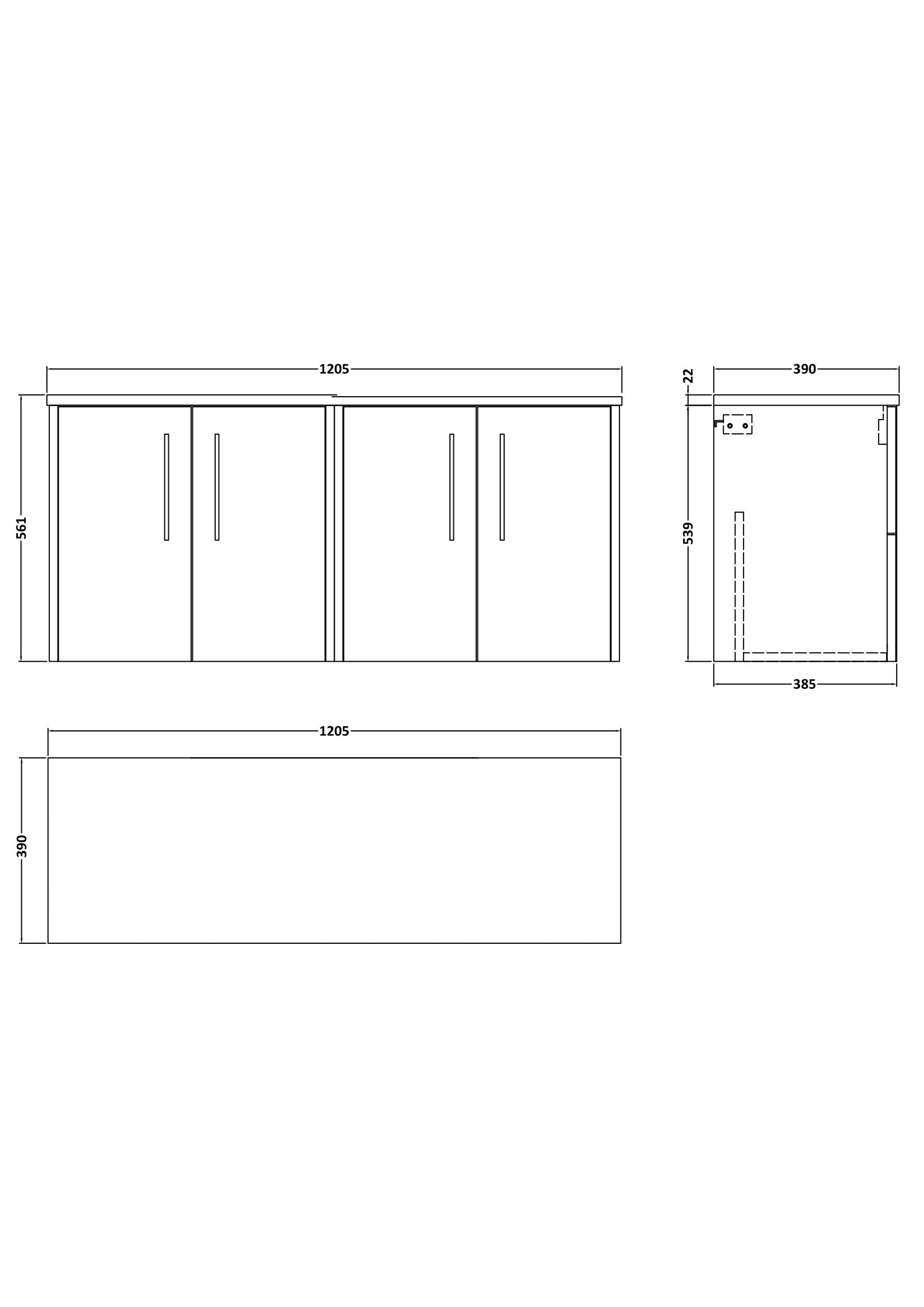 Hudson Reed Juno 1205mm Midnight Blue Contemporary Wall Hung Vanity Unit With Laminate Worktop