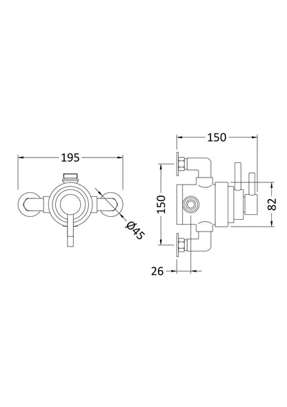 Tec Dual Exposed Thermostatic Shower Valve