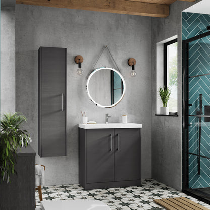 Hudson Reed Juno 800mm Floor Standing 2-Door Vanity Unit with 1 Tap Hole Basin
