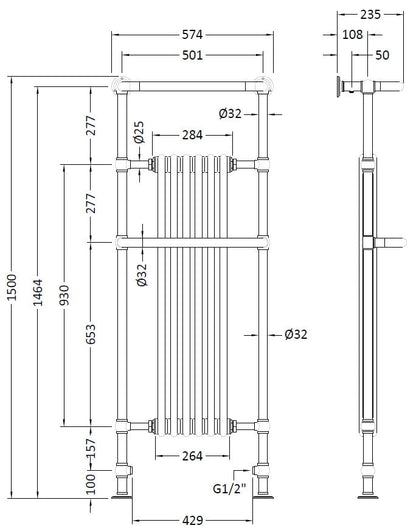 Brampton Towel Rail 1500 x 575mm