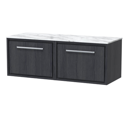 Hudson Reed Lille 1200mm Wall Hung Single Drawer Vanity With Marble Worktop