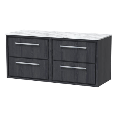 Hudson Reed Lille 610mm Wall Hung 4-Drawer Vanity Unit with Marble Worktop