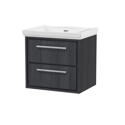 Lille 600mm Wall Hung 2-Drawer Vanity with Basin - 0 Tap Hole