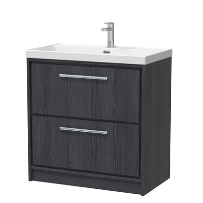 Lille 800mm Floor Standing 2-Drawer Vanity with Basin - 1 Tap Hole