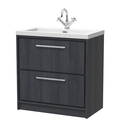 Lille 800mm Floor Standing 2-Drawer Vanity with Basin - 1 Tap Hole