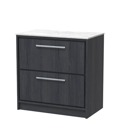 Hudson Reed Lille 810mm Floor Standing 2-Drawer Vanity Unit With Marble Worktop, Soft-Close Drawers